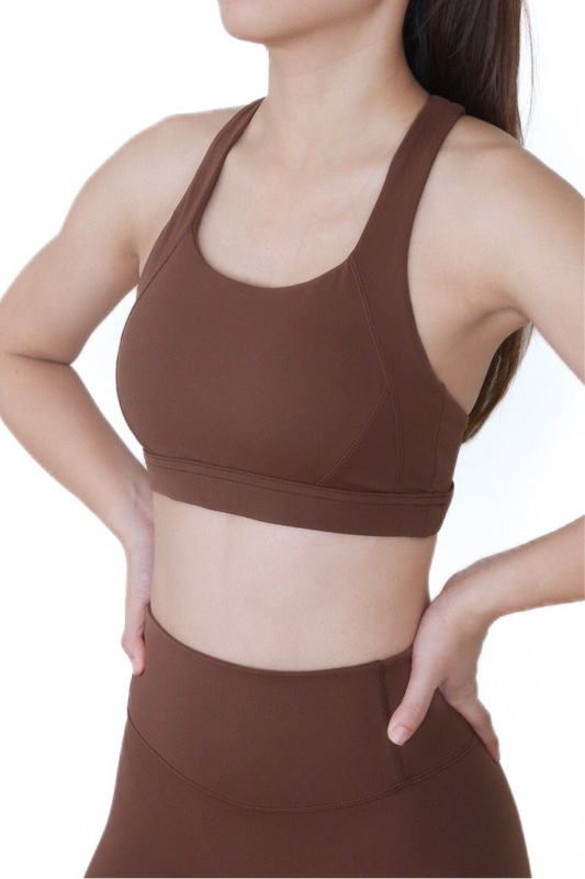 Power Peach Sports Bra (Mocha Brown)
