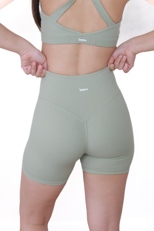 Power Peach Shorts (Matcha Latte)