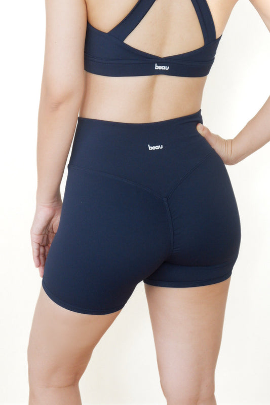 Power Peach Shorts (Midnight Blue)