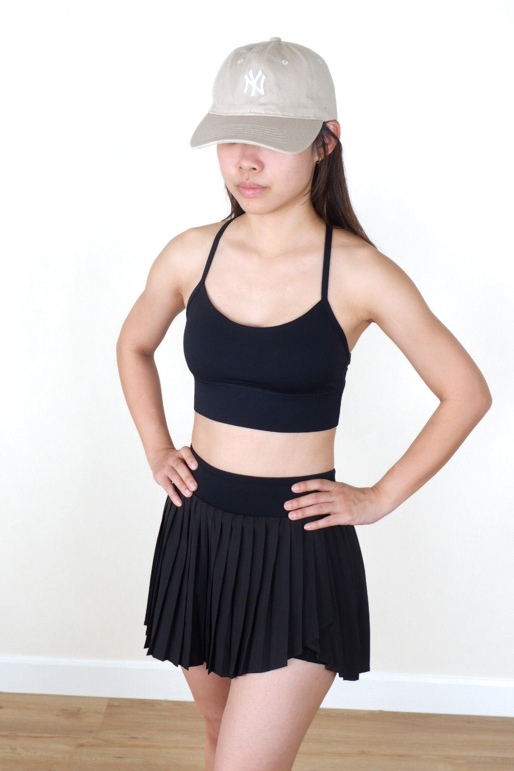 Match Point Skirt Set (with Active Aura Top) in Sleek Black