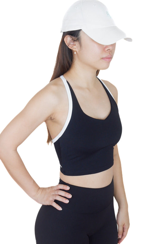 Kylie Contrast Top (Salt & Pepper)