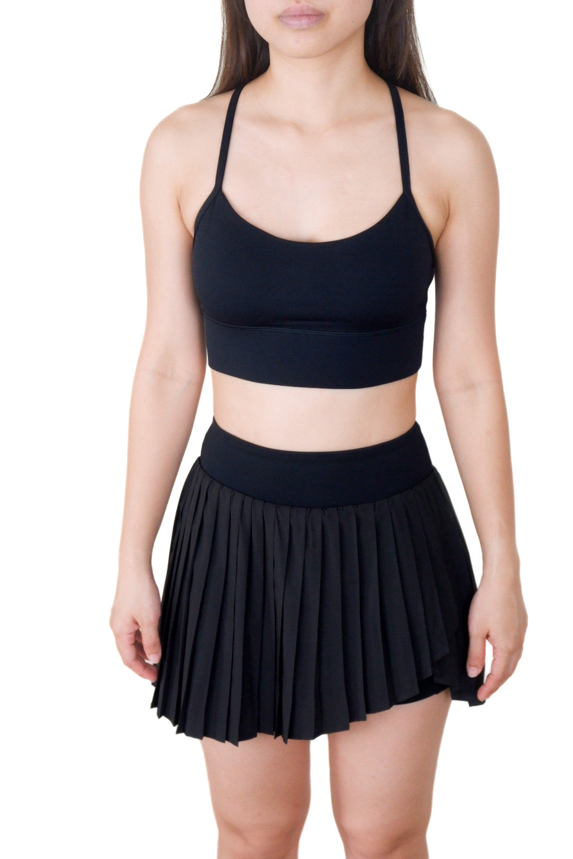 Match Point Skirt Set (with Active Aura Top) in Sleek Black
