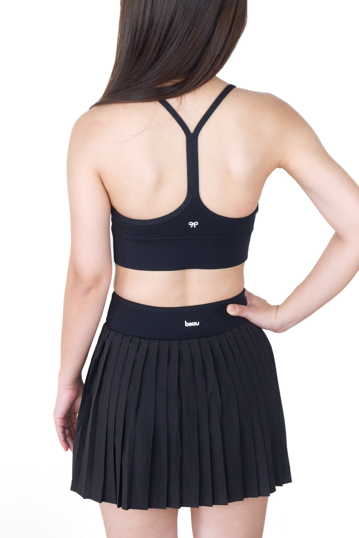 Match Point Skirt Set (with Active Aura Top) in Sleek Black