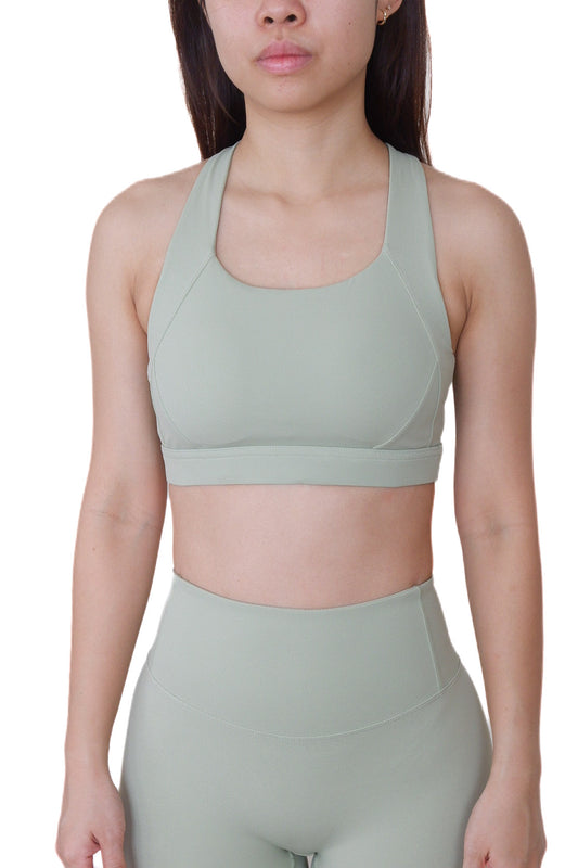 Power Peach Sports Bra (Matcha Latte)