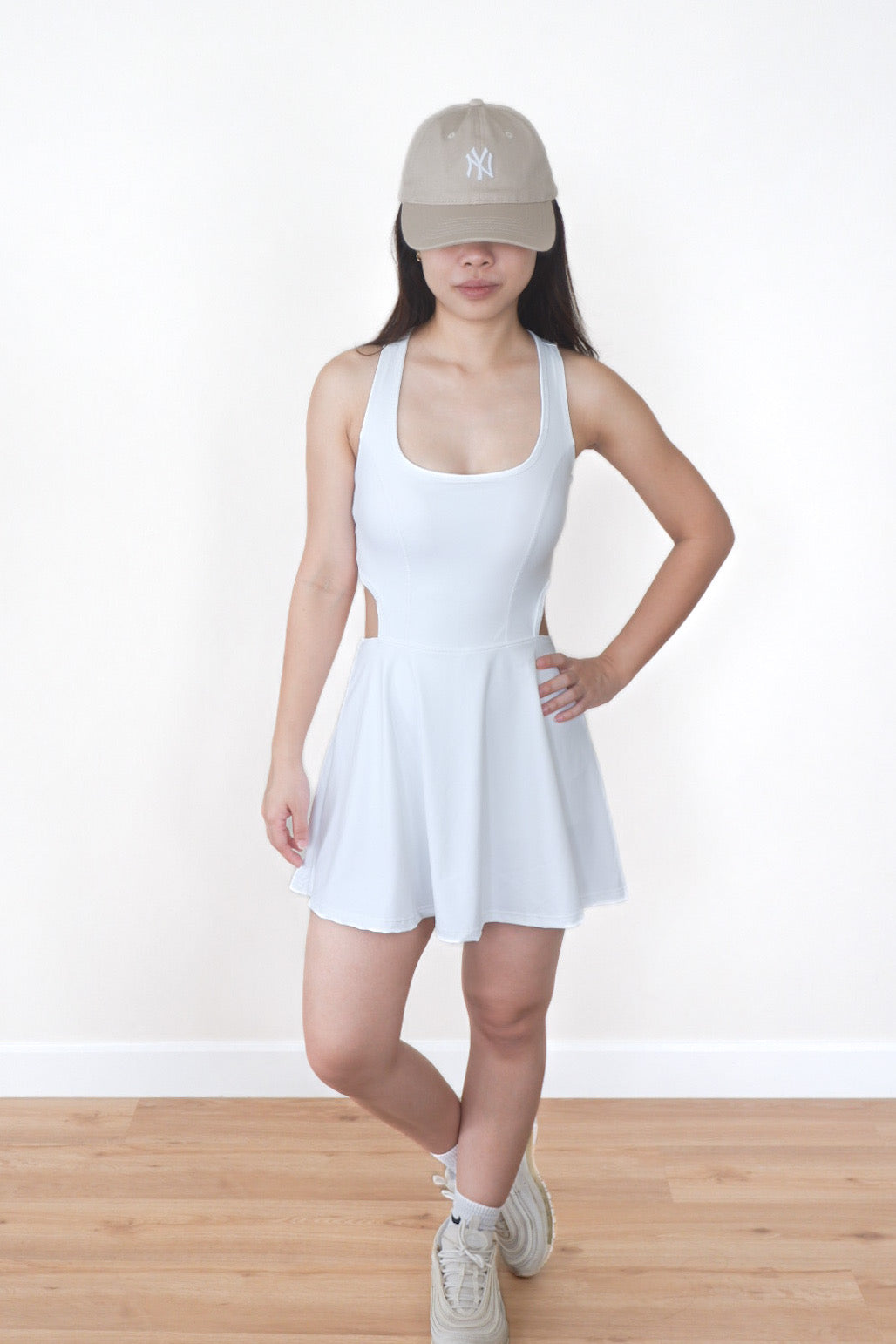 Courtside Essential Tennis Dress (Swan White)