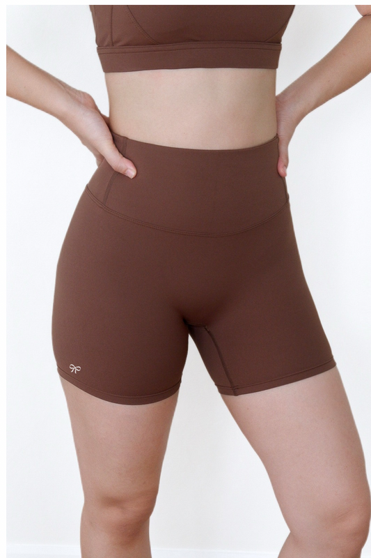 Power Peach Shorts (Mocha Brown)
