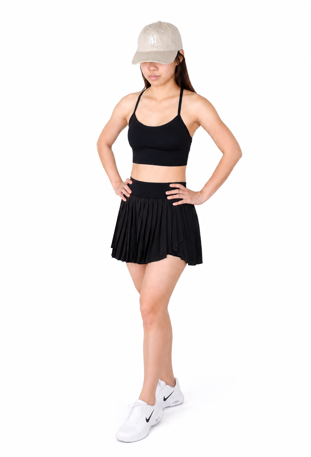 Match Point Skirt Set (with Active Aura Top) in Sleek Black