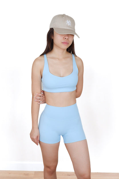 Chic Pulse Sleeveless Sports Bra (Pastel Blue)