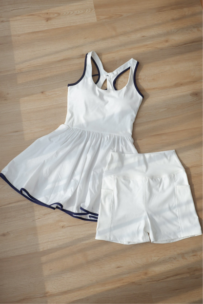 The Coquette Tennis Dress (Swan White)