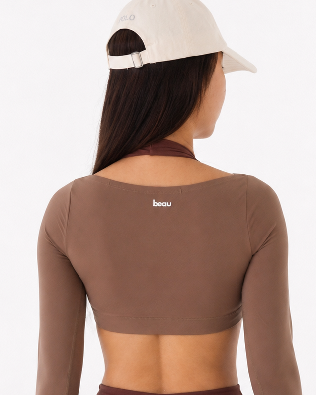 Elana Motion Long Sleeves Top (Mocha & Cocoa)