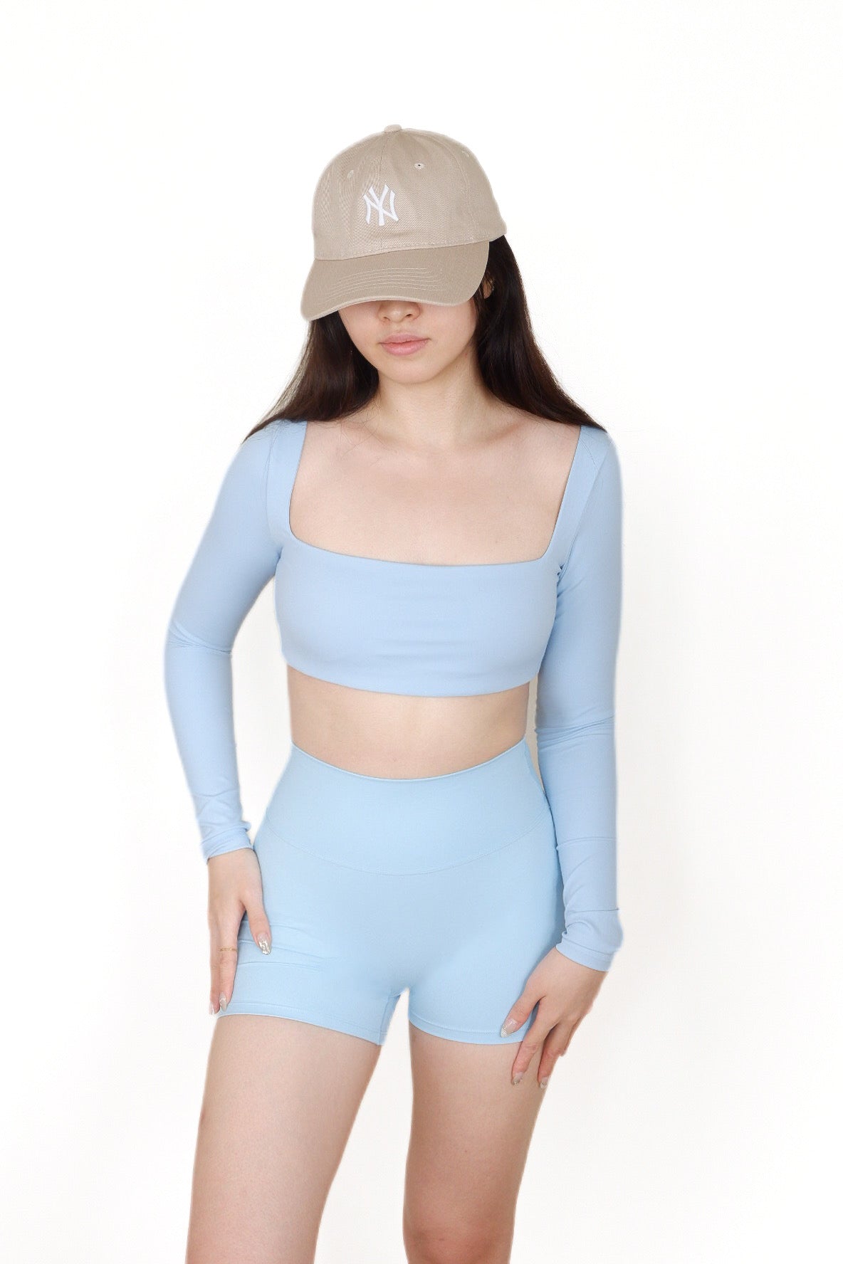 Chic Pulse Long Sleeves Top (Pastel Blue)