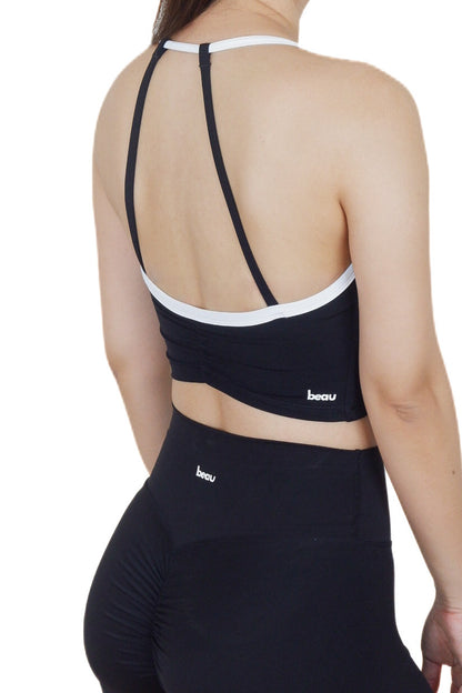 Kylie Contrast Top (Salt & Pepper)