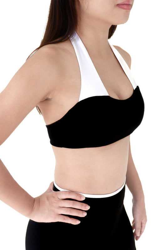 Mono Sculpt Halter Sports Bra (Salt & Pepper)