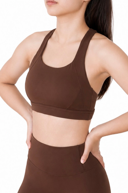 Power Peach Sports Bra (Mocha Brown)