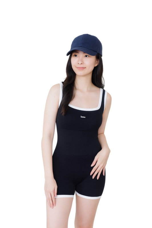 Noire Ribbed Bodysuit (Salt & Pepper)