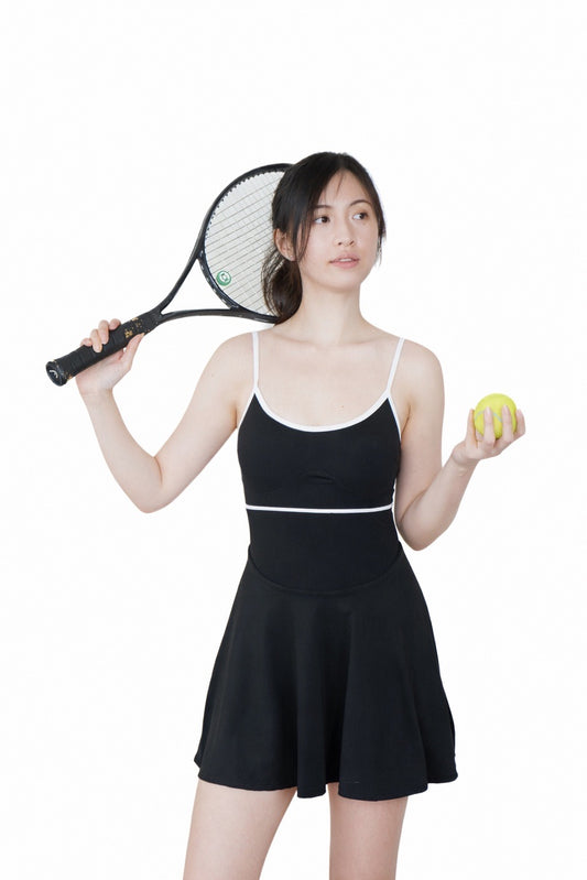 Smashé Tennis Dress (Salt & Pepper)
