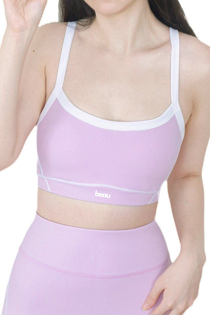 Duality Contrast Sports Bra (Himalayan Pink Salt)