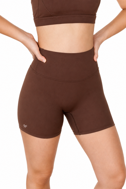 Power Peach Shorts (Mocha Brown)
