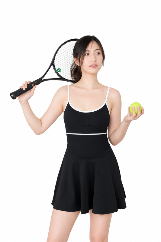 Smashé Tennis Dress (Salt & Pepper)
