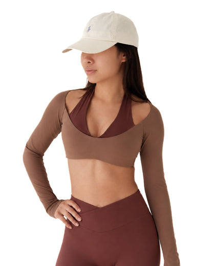 Elana Motion Long Sleeves Top (Mocha & Cocoa)